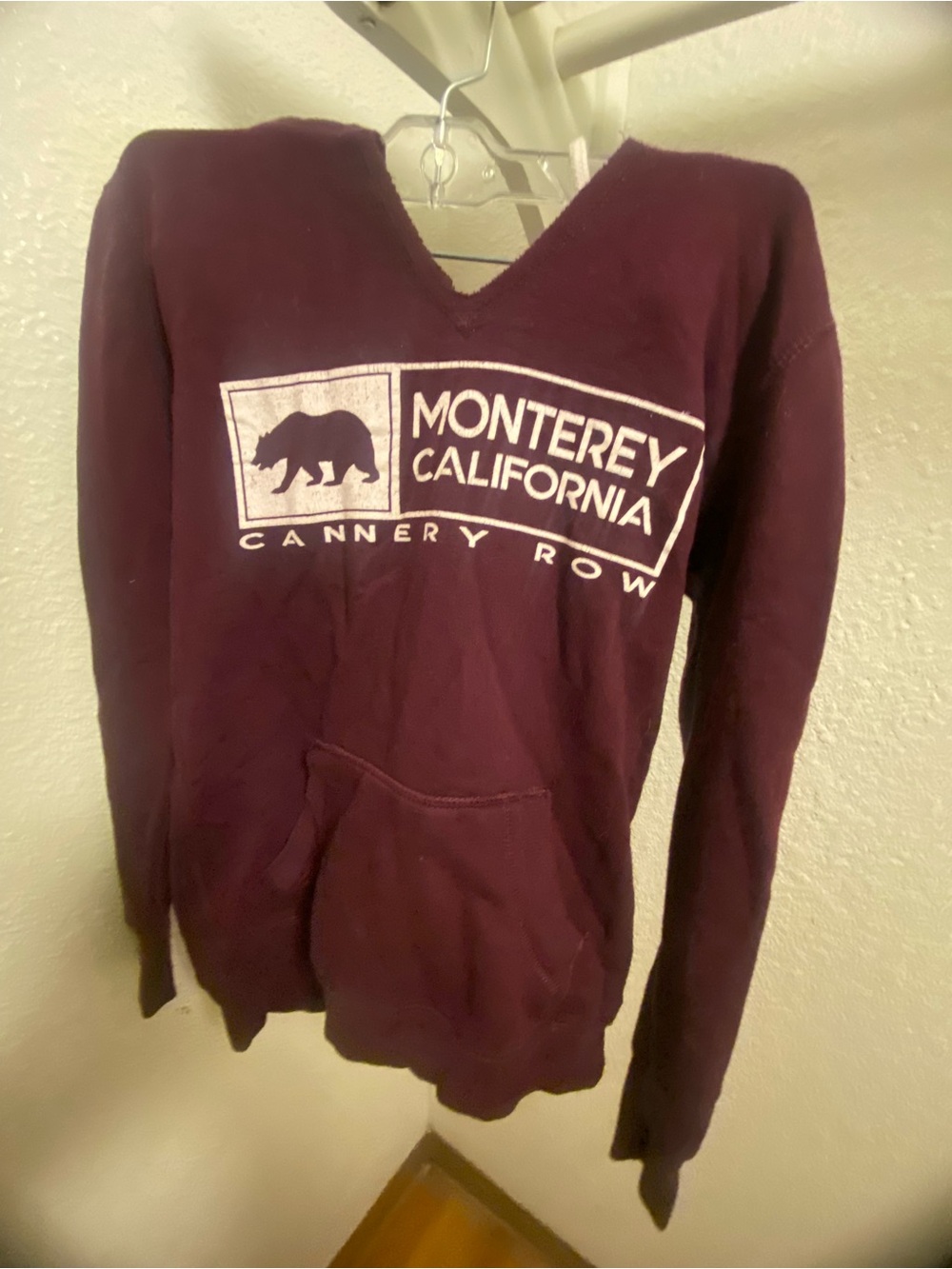 Vintage Maroon Monterey California Pullover Sweatshirt Woman Size XS